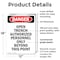 Signmission Portrait Open Trench Authorized Personnel Only Danger Sign, Plastic, 12in W x 18in L, 2PK OS-2PACK-DS-P-1218-V-1909 - alternate 4